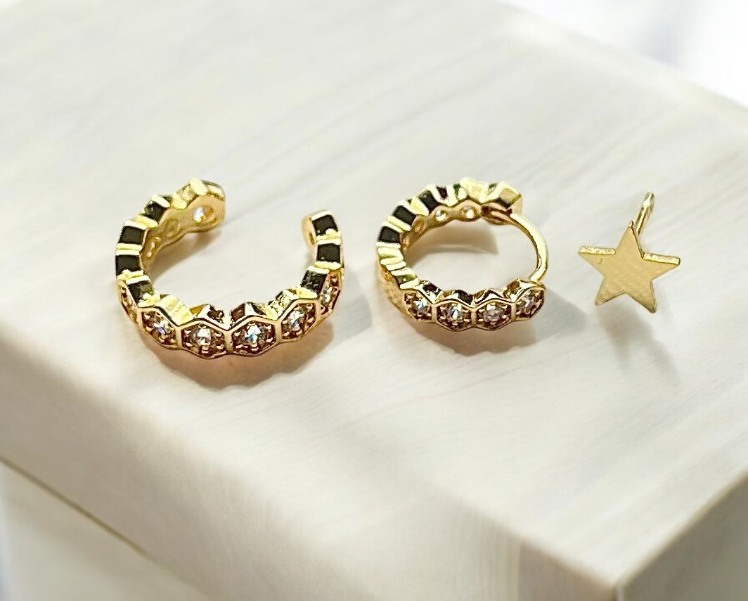 Hexagon Hoop & Cuff & Star Set