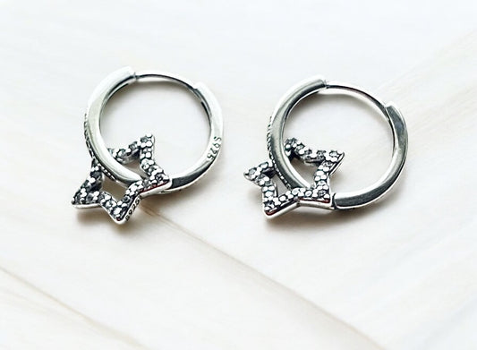 Star Charm Hoops