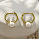 Pearl Huggie Hoops