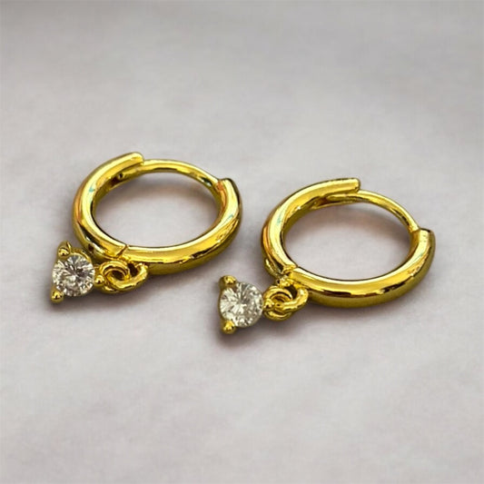 Gem Droplet Hoop (Gold)